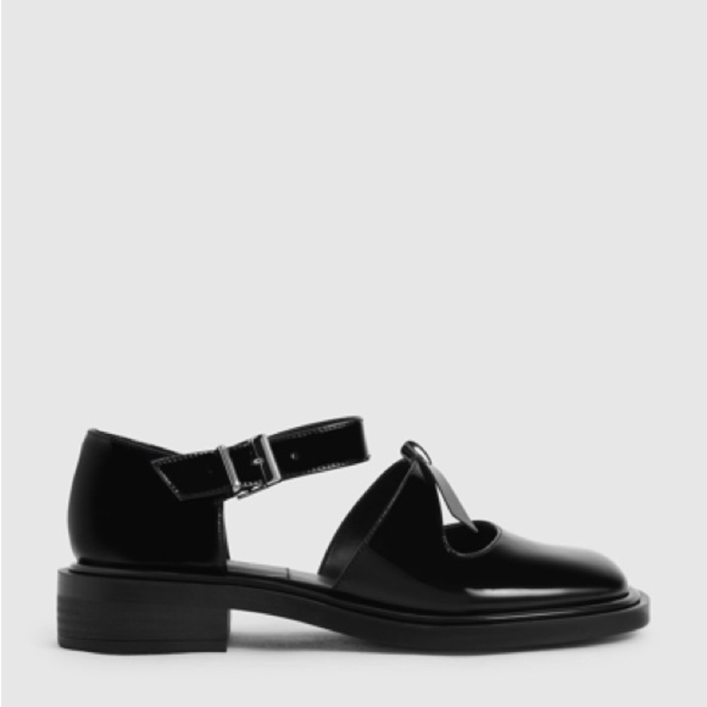 Charles & Keith Patent Bow Tie Mary-Jane Shoes
